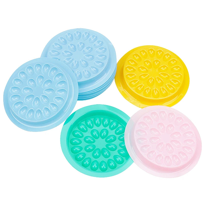 100 Pcs Disposable Eyelash Glue Stand Holder Lash Extension Supplies Adhesive Pallet Plastic Gasket Grafting Lashes Makeup Tools