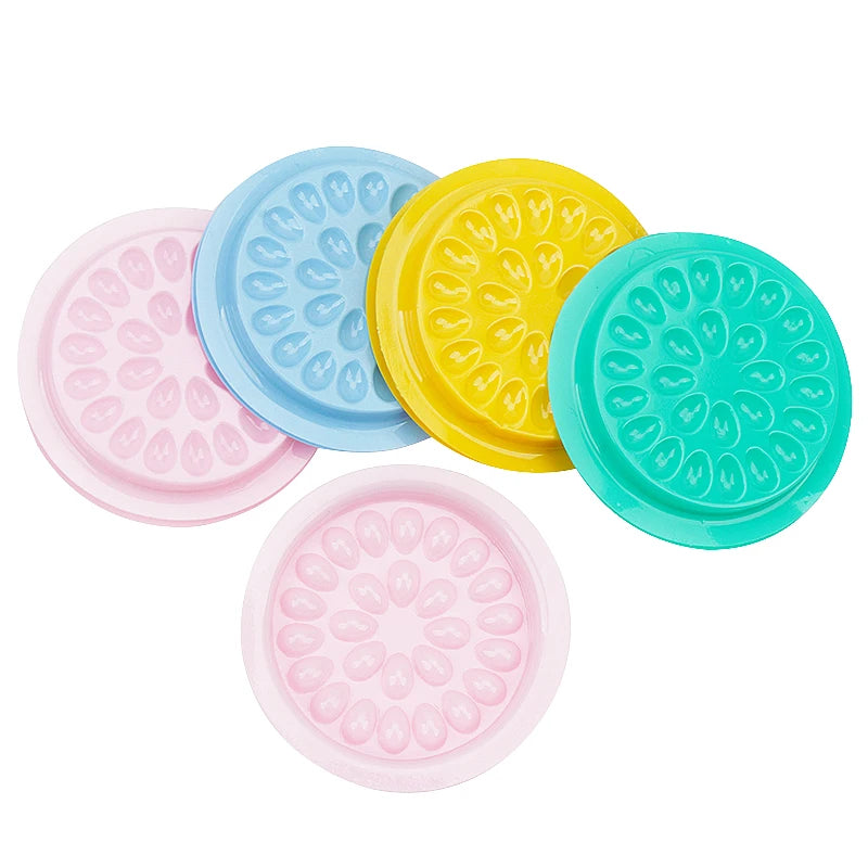 100 Pcs Disposable Eyelash Glue Stand Holder Lash Extension Supplies Adhesive Pallet Plastic Gasket Grafting Lashes Makeup Tools