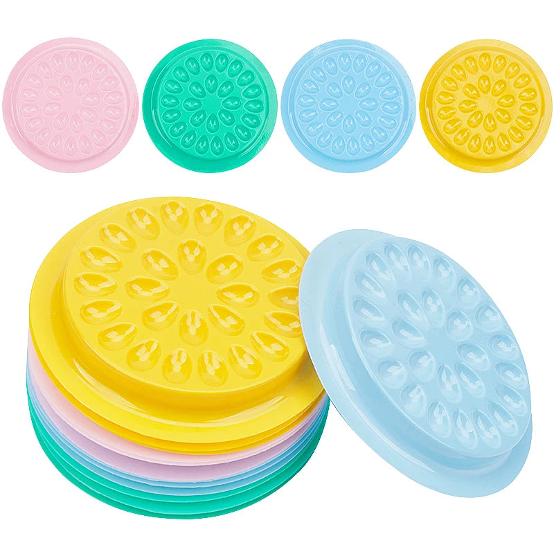 100 Pcs Disposable Eyelash Glue Stand Holder Lash Extension Supplies Adhesive Pallet Plastic Gasket Grafting Lashes Makeup Tools