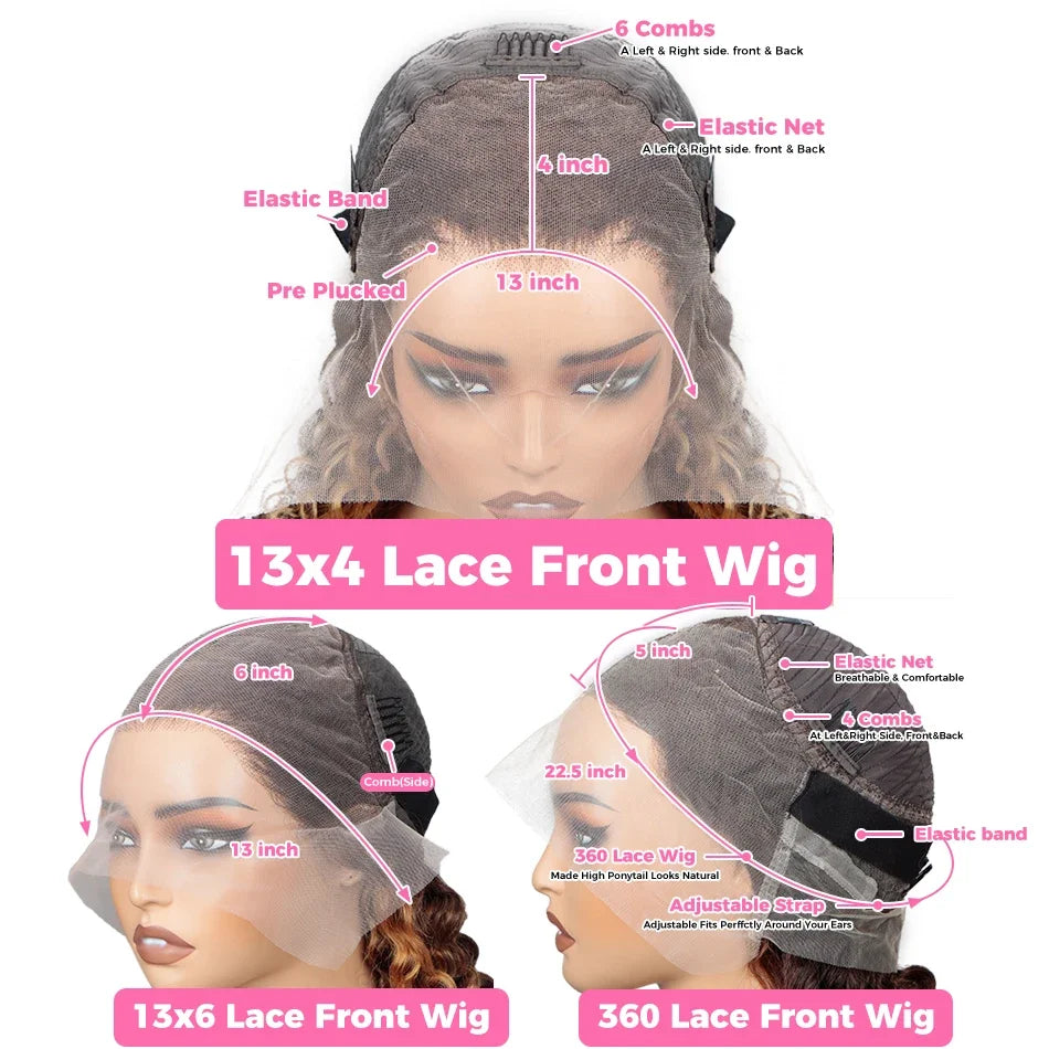 13x6 Highlight Body Wave Lace Front Wig Human Hair 13x6 HD Transparent Lace Frontal Wig Remy For Black Women 180% Density