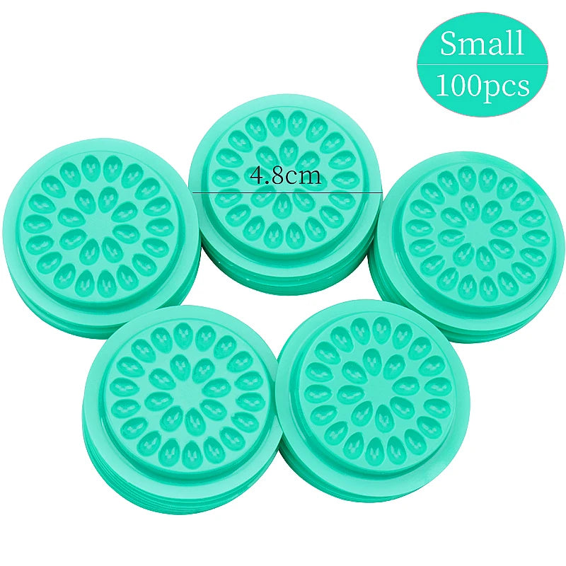 100 Pcs Disposable Eyelash Glue Stand Holder Lash Extension Supplies Adhesive Pallet Plastic Gasket Grafting Lashes Makeup Tools