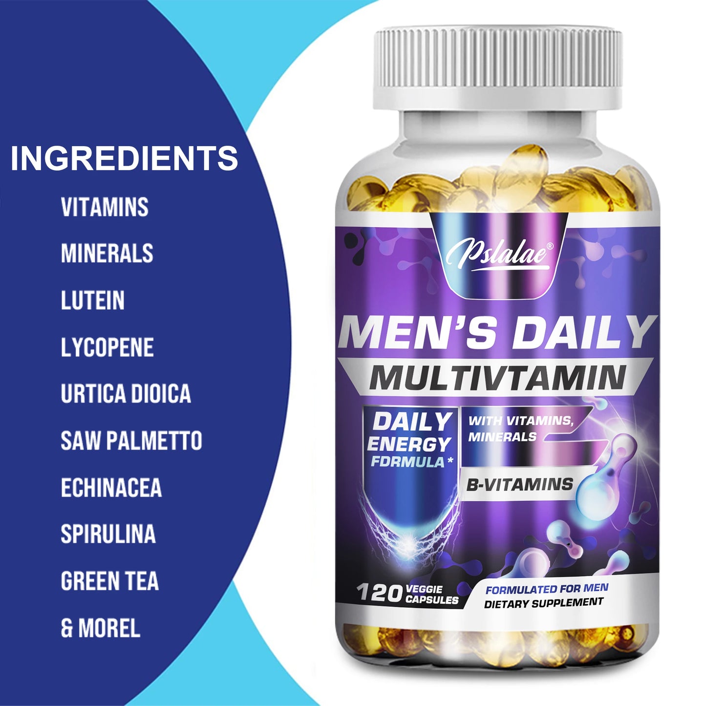Men's Multivitamin Supplement - Provides Energy and Endurance Supports Heart, Brain Health and Vitality - 120 Capsules