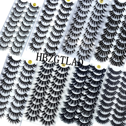 5/10 Pairs Natural 3D Soft Mink Hair False Eyelashes Handmade Wispy Fluffy Long Lashes Natural Eye Makeup Tools Faux Eye Lashes