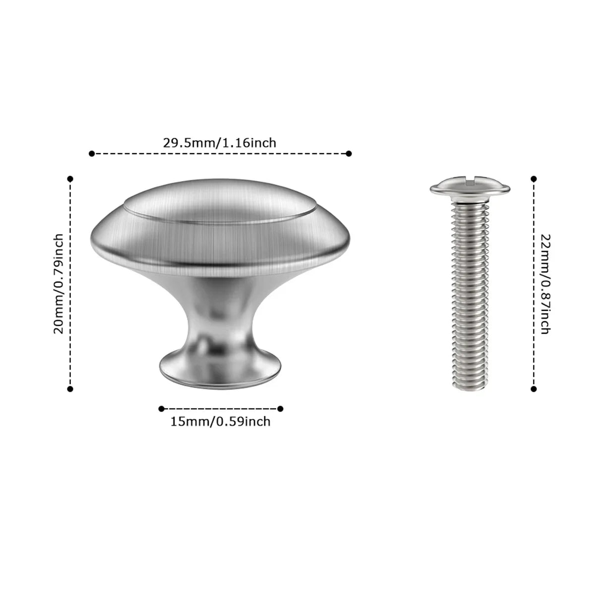 25/10PCS Kitchen Cabinet Knobs Round Cupboard Handles Stainless Steel Drawer Pulls for Cupboard Door Bedroom Bathroom Dresser