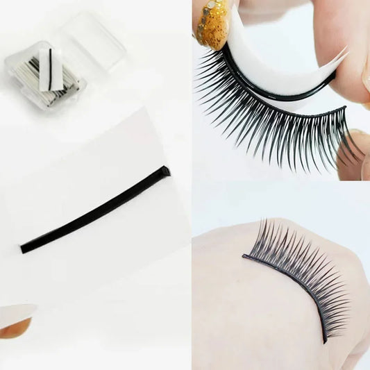 10pcs Eye Lashes Glue Strips Double Self-Adhesive Glue-Free No Eyelash Glue Strip False Eyelashes Hypoallergeni Makeup Tools