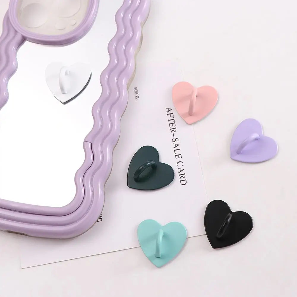 2 PCS Metal Heart Phone Charm Holder Finger Ring Stand Hooks 2.4cm Keychain Hooks Phone Accessories