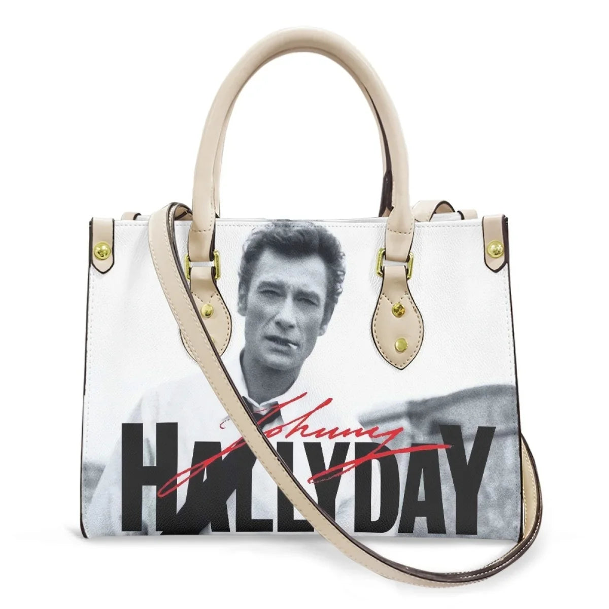 Johnny Hallyday Printed Bags Luxury Handbags Famous Singer Hand Bags for Women 2023 New Arrival Custom Image Bolsas Para Mujeres