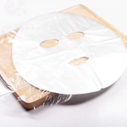 100pcs Face Plastic Film Full Face Cleaner Mask Neck Stickers Paper Masks Wrap Disposable Transparent Beauty Facial Makeup Tools