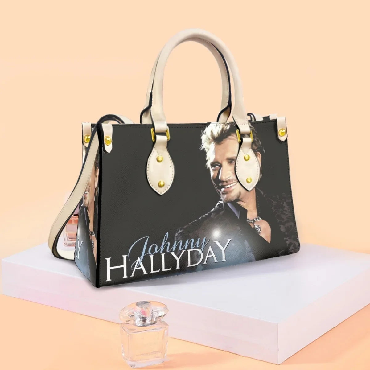 Johnny Hallyday Printed Bags Luxury Handbags Famous Singer Hand Bags for Women 2023 New Arrival Custom Image Bolsas Para Mujeres