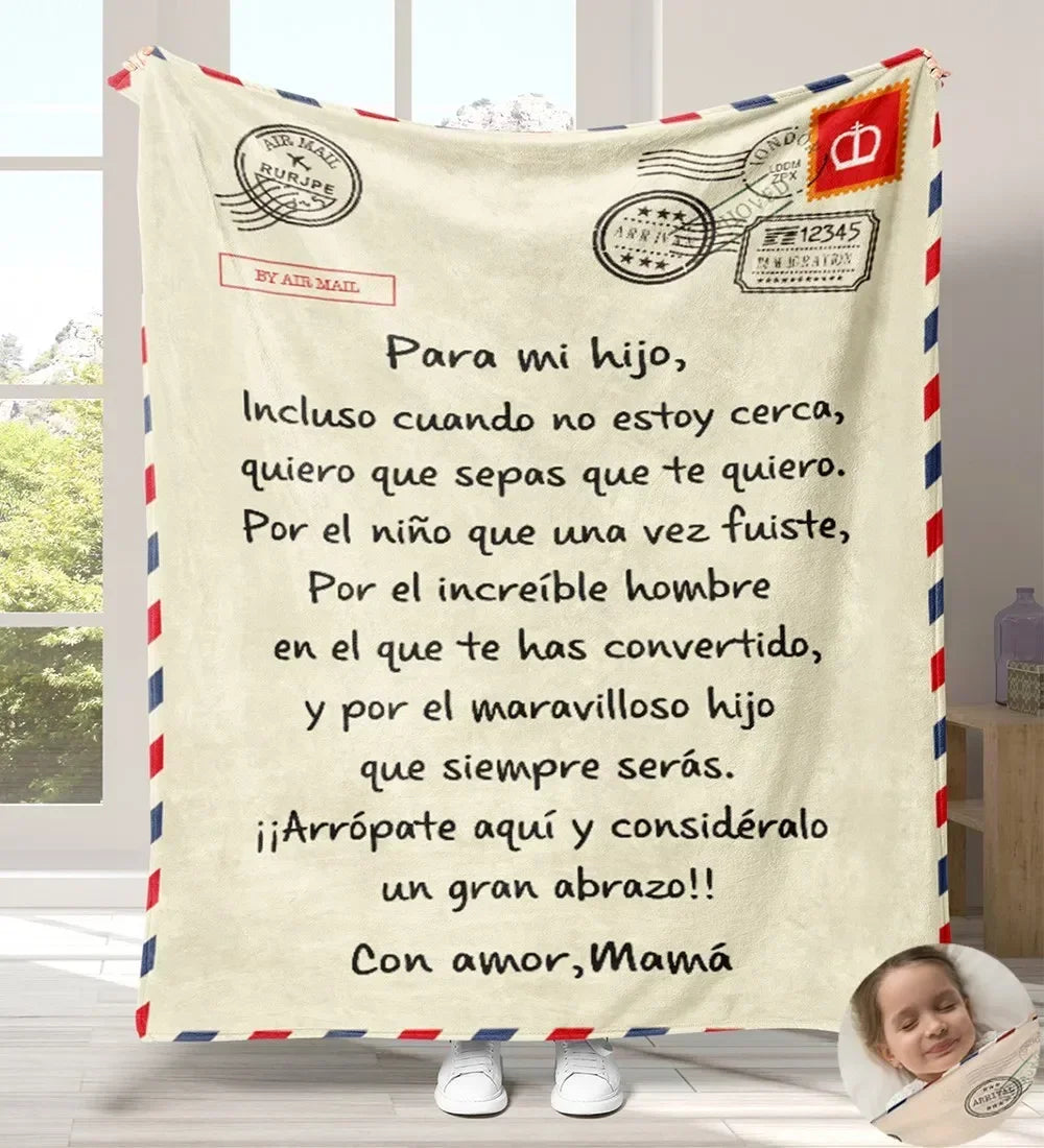 Manta de franela súper suave para mi hija, hijo, nieta, mamá, papá, versión española, sofá, cama, regalos de cumpleaños