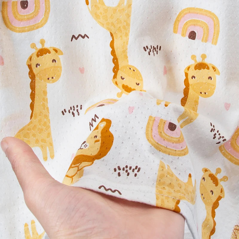 2 Pack CHILDREN'S Cotton Printed Short-sleeved Shorts Boy Summer Comfortable Leisure Dinosaur Lion Suit.