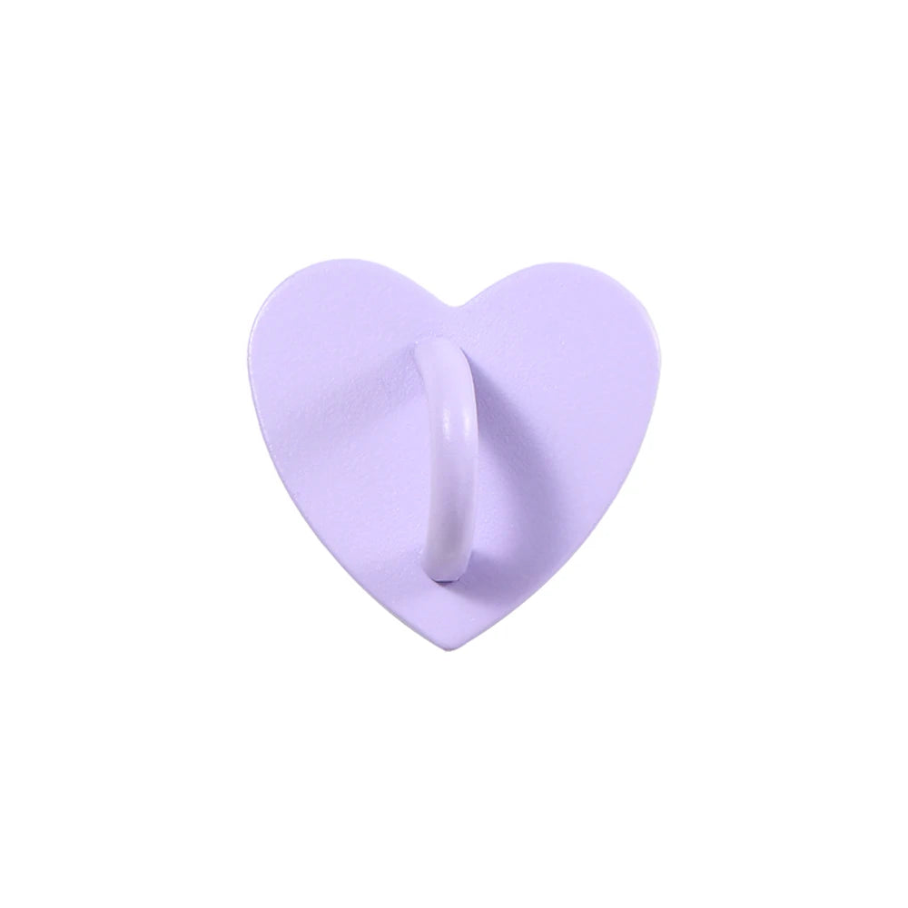 2 PCS Metal Heart Phone Charm Holder Finger Ring Stand Hooks 2.4cm Keychain Hooks Phone Accessories