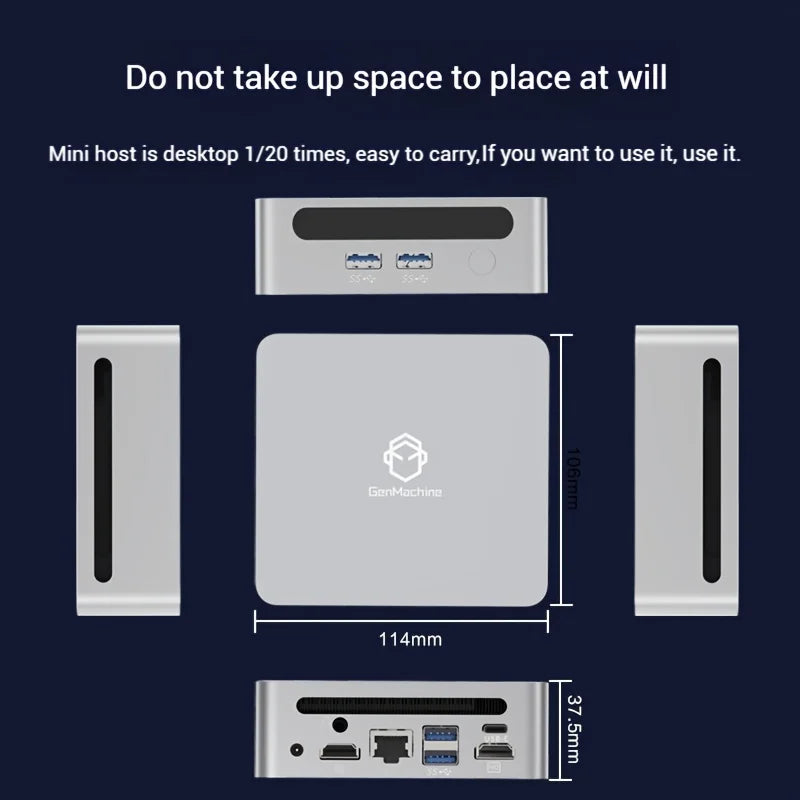 2025 GenMachine Mini PC R7 5700U 4800H ES Support Windows 11 DDR4 3200MHz AMD WiFi6 BT5.2 Pc Gamer Diy Gaming Computer Ordenador
