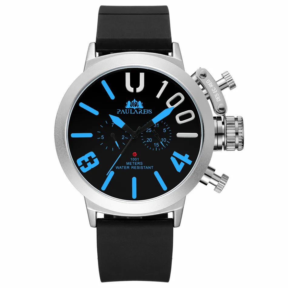 Men Automatic Reloj Hombre Watch Rubber Strap Waterproof Stainless Steel Dail Sports  Leisure Fashion U Reloj Hombre Baratos