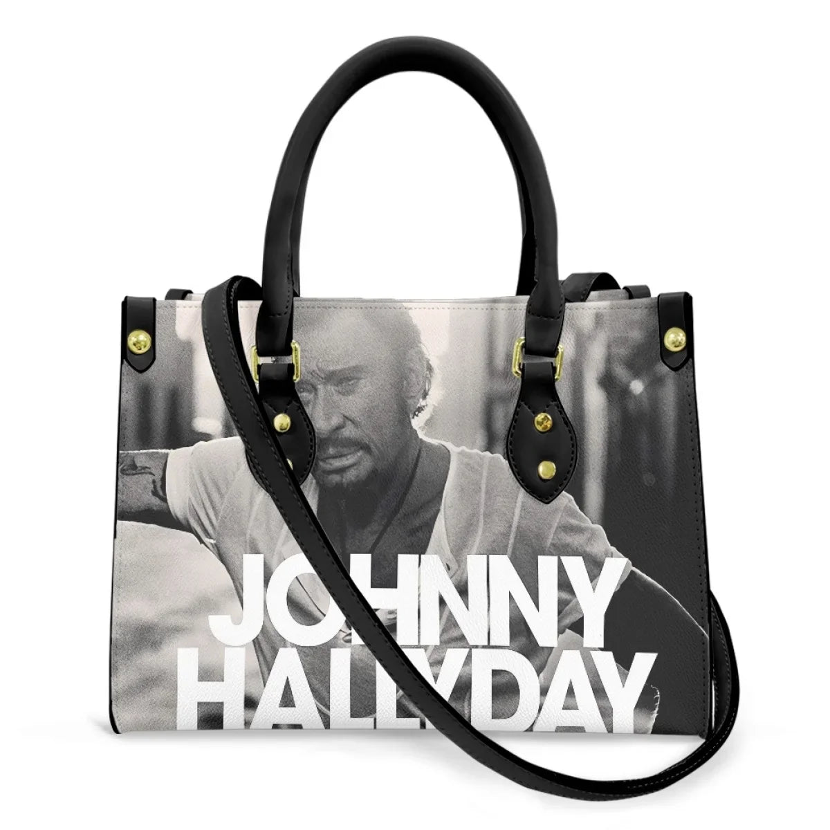 Johnny Hallyday Printed Bags Luxury Handbags Famous Singer Hand Bags for Women 2023 New Arrival Custom Image Bolsas Para Mujeres