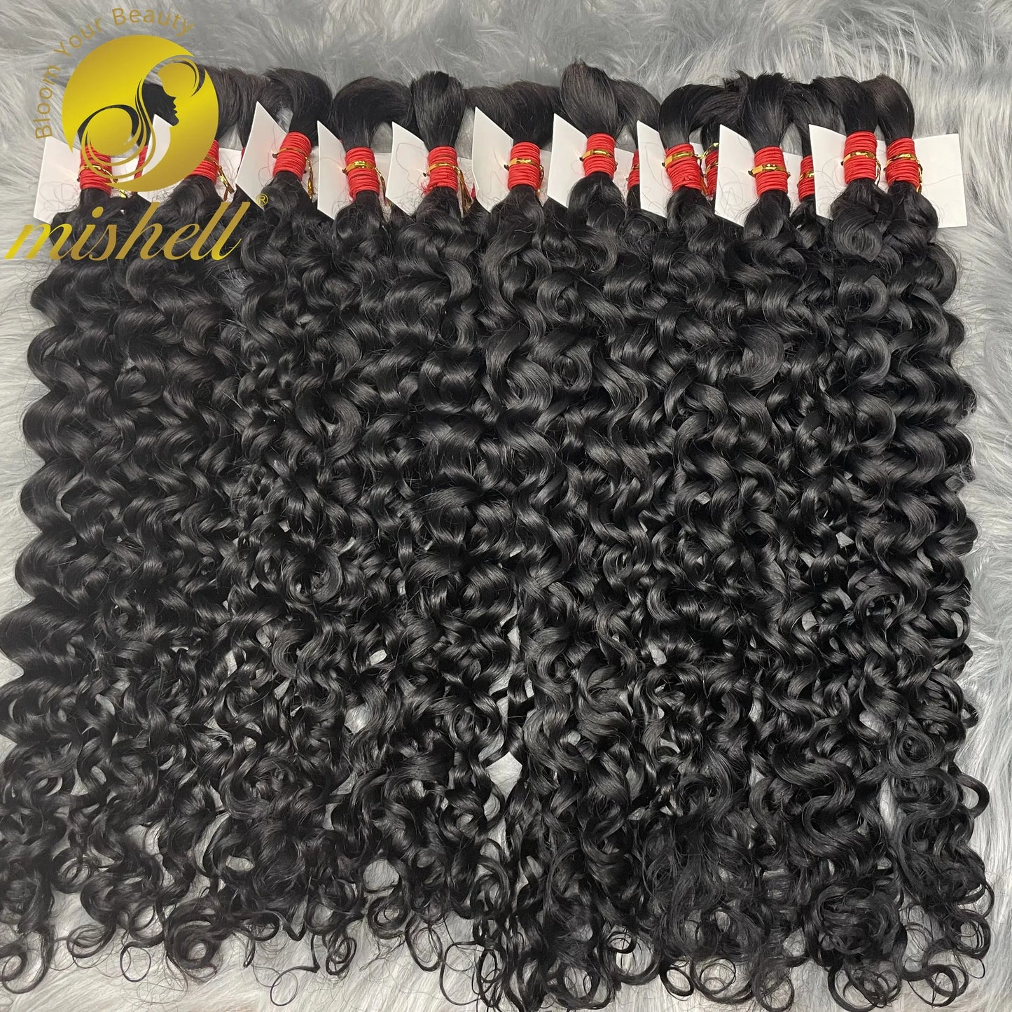 22inch 99J# Burgundy Bulk Human Hair for Boho Braids No Weft 1 Bundle 50g Deep Wave Human Hair Bulk Curly Extensions for Women