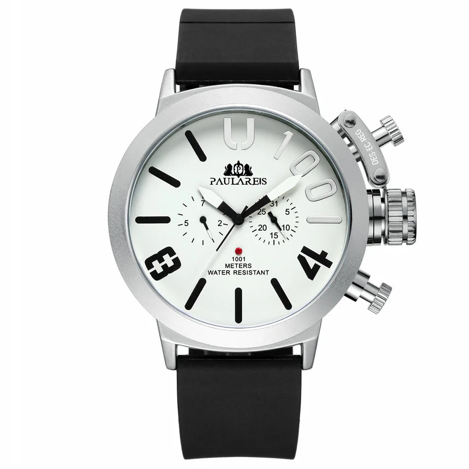 Men Automatic Reloj Hombre Watch Rubber Strap Waterproof Stainless Steel Dail Sports  Leisure Fashion U Reloj Hombre Baratos