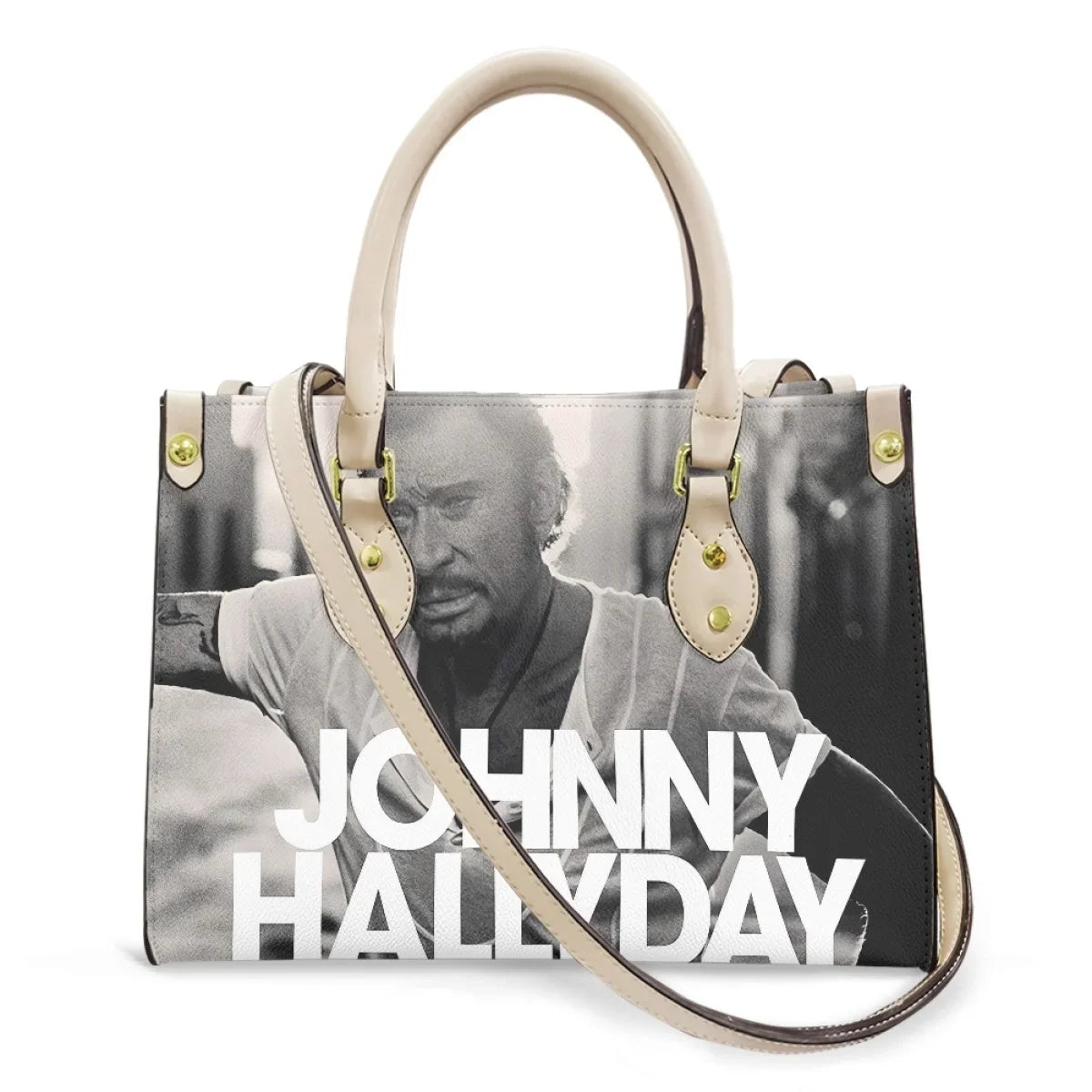 Johnny Hallyday Printed Bags Luxury Handbags Famous Singer Hand Bags for Women 2023 New Arrival Custom Image Bolsas Para Mujeres